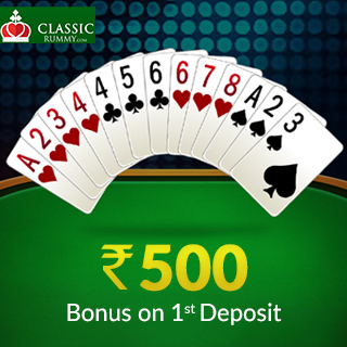 New User Offer - Flat Rs.500 Bonus to Play Rummy Online at classicrummy.com