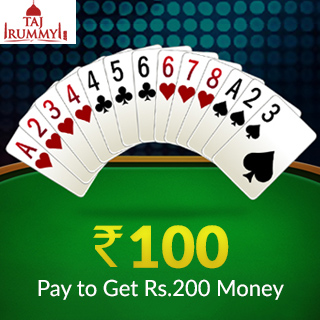 New Users - Pay Rs.100 & Get Rs.200 Money to Play Rummy Online