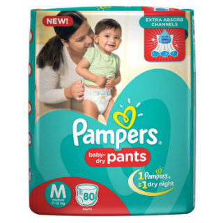 25% Off on Pampers Medium Diapers Pants (80 Count)