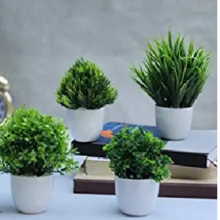 Flat 20% off on Litleo Bonsai Wild Artificial Plant with Pot (Green, 4 Piece)