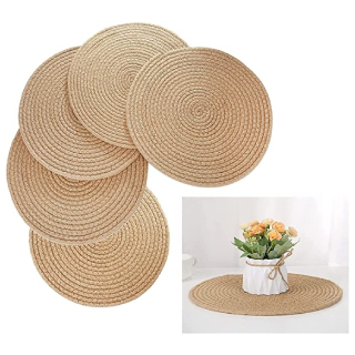 Buy Jute Coaster Combo Braided Place mats, 35 cm Round, Best for Bed-Side