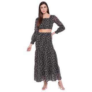 Buy Upto 38% Off On Women's Top and Skirt Set With Polyester Fabric