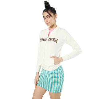 Buy Women Beautiful Off-White Typography Whipped for Varsity Sweatshirt