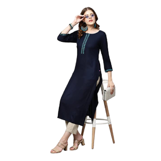 Buy Upto 90% Off On Women's Cotton Blend Solid Straight Kurta