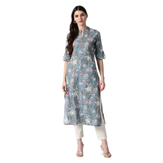 Buy Upto 80% Off On Women's Polycrepe Printed Kurta