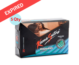 100% CashBack - Kama Sutra Desire Series Ribbed Condoms 20s- 4 Qty