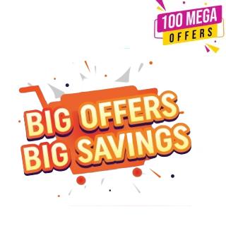 100 Mega offers:  Grab 100 Deals at lowest price