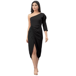 Buy Upto 80% Off On Women Wrap Black Dress