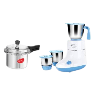 Pigeon Glory 550 W Mixer Grinder (Multicolor, 3 Jars) with IB 3 Ltr Pressure Cooker