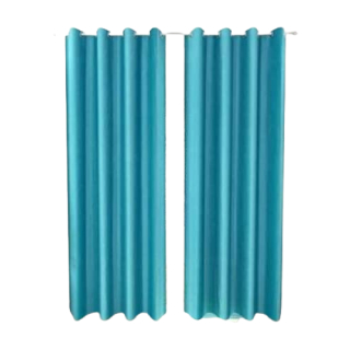 Buy Polyresin Solid Curtain 7 Fee Teal Green Pack of 2