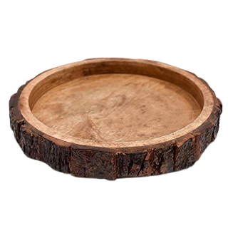 Buy Beautiful Table Decor Round Shape Wooden Serving Tray