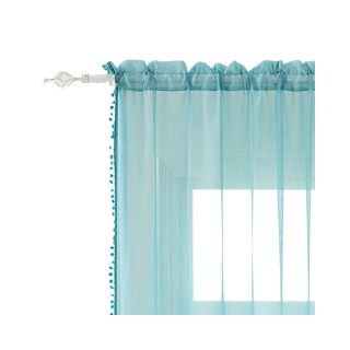 Buy Linen Textured Sheer Curtain for Door Readymade Curtain with Rod Pocket