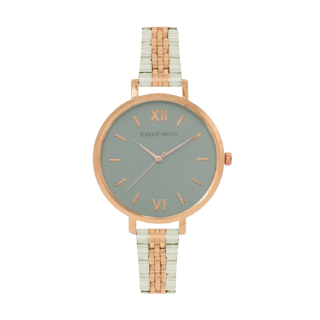 Buy Upto 70% Off On Women Silver-Toned & Rose-Gold Toned Love Triangle Watch Gift
