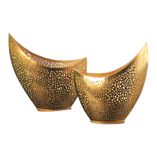 Buy rescent Moon Gold Tealight Candle Holder Set for Home Decor & Diwali