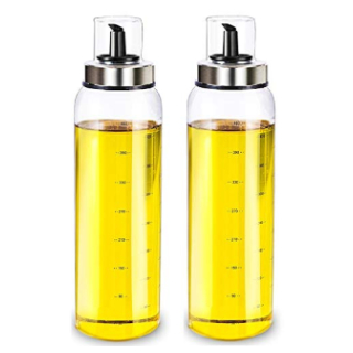 Buy Liquid Metallic Lid Oil Bottle Jar Dispenser 500 ml (Pack of 2)