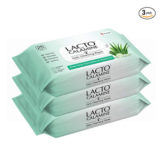 Buy Lacto Calamine Daily Face Cleansing Wipes with Aloe Vera Cucumber & Vitamin E