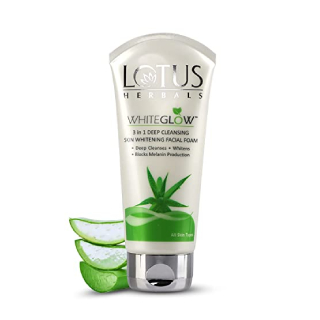 Buy Lotus Herbals White Glow 3-In-1 Deep Cleansing Skin Whitening Facial Foam face wash