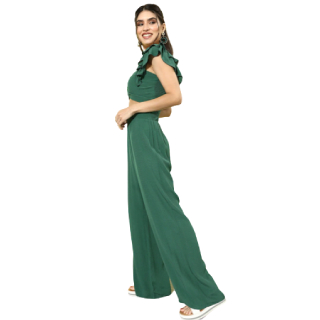 Buy Upto 50% Off On Women Gorgeous Green Solid Top with Palazzos