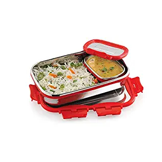 Buy Cello Click It Stainless Steel Lunch Pack for Office & School Use (Veg Box Included Red)