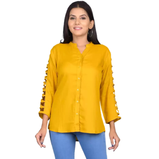 Buy Upto 70% Off On Casual Regular Sleeves Solid Women Yellow Top