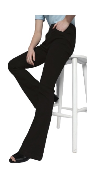 Here & Now women black solid high-Rise flared clean look stretchable jeans at just Rs. 999