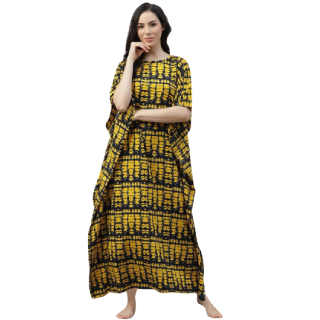 Buy Upto 70% Off On Women's Yellow Crepe Kaftan