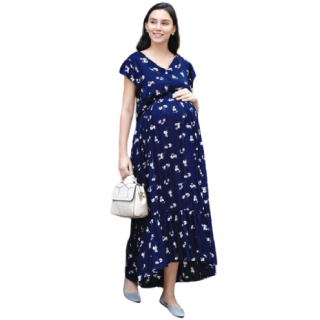 Buy Upto 60% Off On Women's Navy Rayon Maternity Dresses