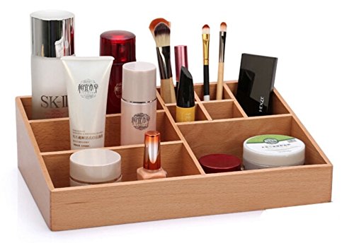 SLK Wood Products Multifunctional Wooden Box, Cosmetic Box, Storage Box