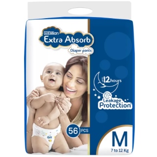 33% off on Billion Extra Absorb Diaper Pants - M (56 Pieces)