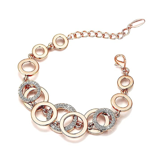 Buy Crystal 18k Rose Gold Stylish bracelet for girls and women