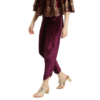 Buy Upto 60% Off On Women Purple Embroidered Trousers