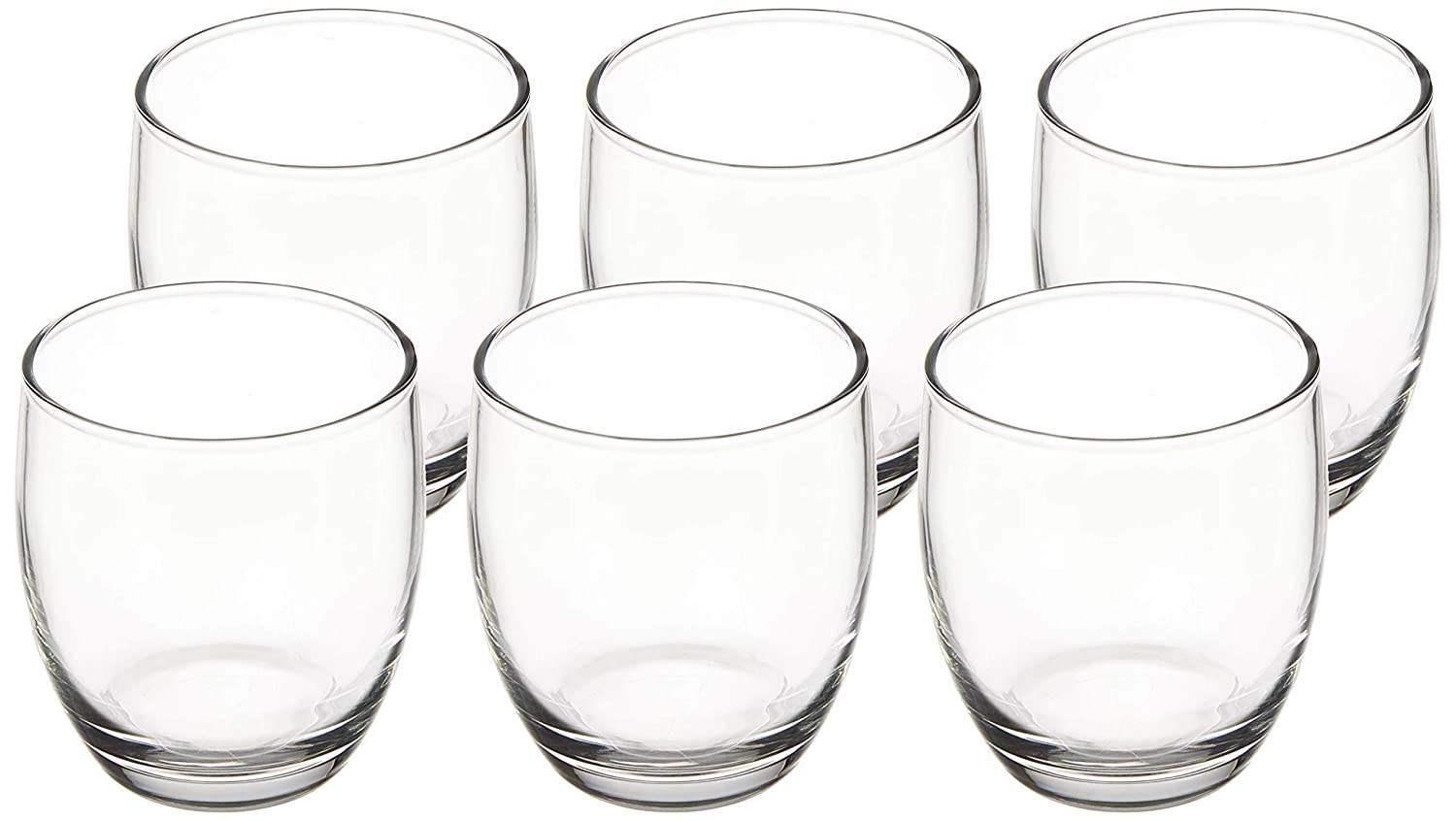 Solimo Juice Glass Set, Set of 6 (245ml each), Transparent
