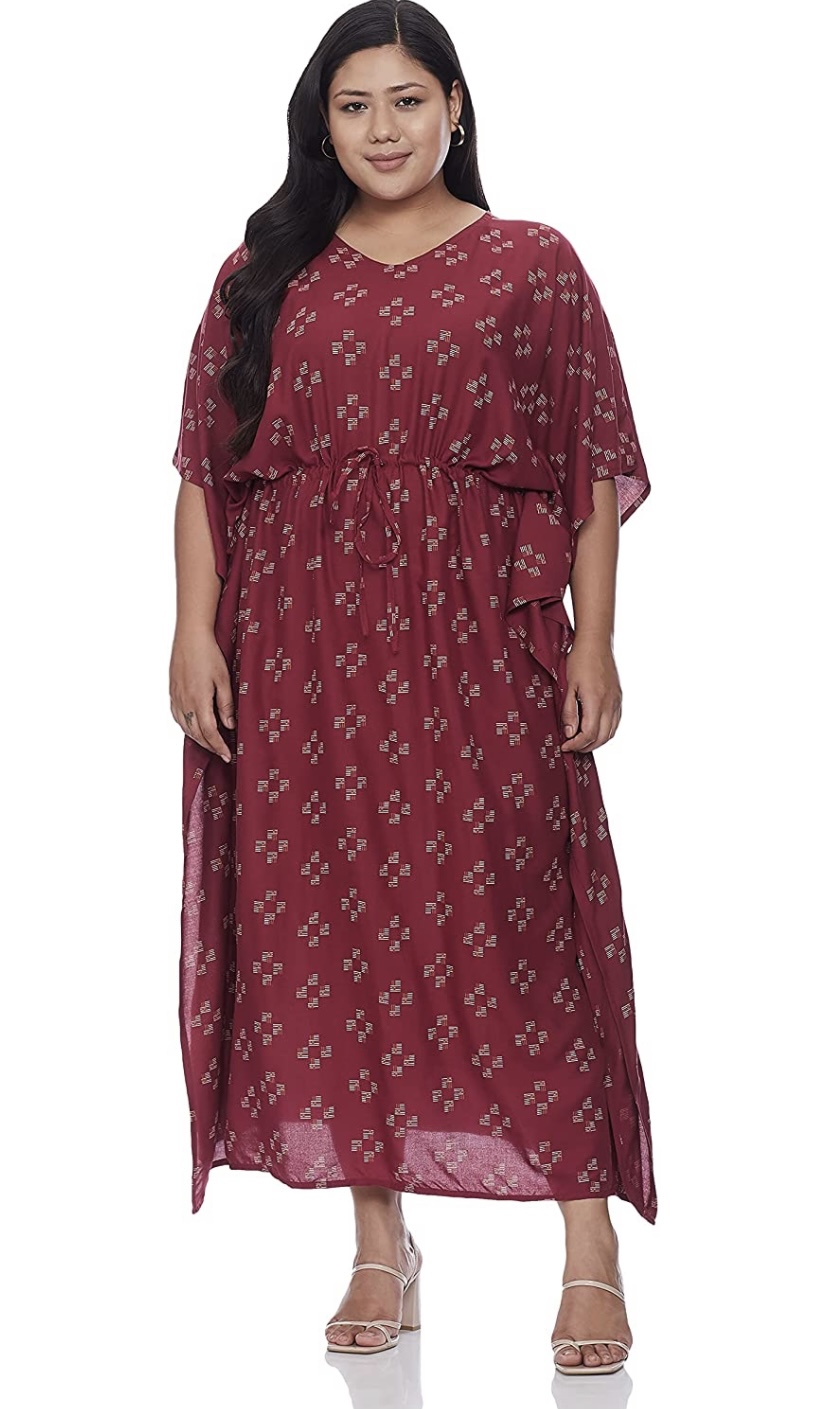 Myblush Rayon kaftan casual dress at just Rs. 849