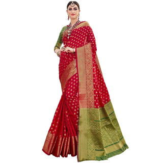 Buy Upto 80% Off On  Women's Banarasi Silk Saree With Blouse Piece