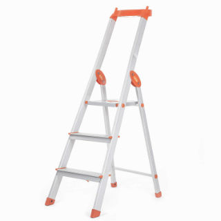 Bathla Elevate 3-Step Foldable Aluminium Ladder with Tool Tray