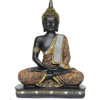 Save 65% on Revive creation Beautiful Black Golden Meditating Lord Buddha Decorative Showpiece