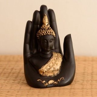 Flat 20% off on Handcrafted Palm Buddha Polyresin Showpiece