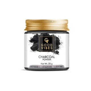 Flat 10% off on Good Vibes Charcoal Powder For Hair and Skin - 35 g -