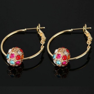 Crystal Ball Gold/Silver Earrings Just Rs.52