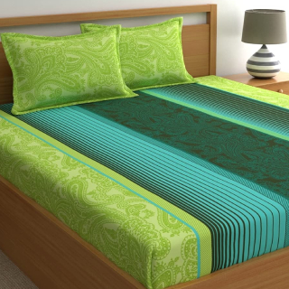 Get 60% off on Decco 100% Cotton Fitted King bedsheets with 2 Pillow Covers Cotton