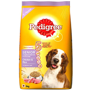 Pedigree Senior Dry Dog Food Food, Chicken and Rice, 3kg Pack