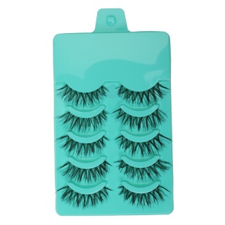 Get 33% off on 5 Pairs Beauty Makeup Handmade Messy Cross Style False Eyelashes Green