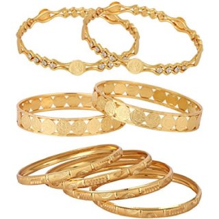 Get 93% OFF On Jewels Galaxy Gold Plated Bangle Set for Women, Set of 6