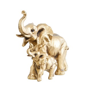 Home Centre Polyresin Jaguar Mother and Baby Elephant Figurine
