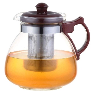 Save 30% off on Femora Borosilicate Glass Tea Pot Maroon Carafe with Strainer,