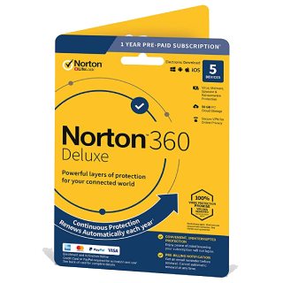 Norton 360 Deluxe for 5 Device Antivirus Worth Rs.3999 at Rs.2599