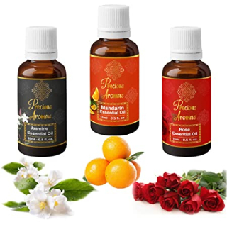 Flat 67% off on Precious Aromas Essential Oil Pack of 3 (Jasmine Rose Ylang Ylang)