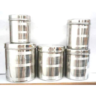 Buy SS Private SS Stainless Steel dibba set of 5 from 500 ML to 2 KG at 50% off