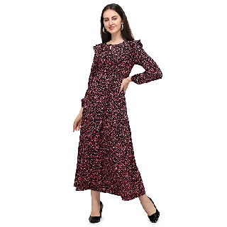 Buy Serein Women's Crepe Fit and Flare Maxi at Rs 414