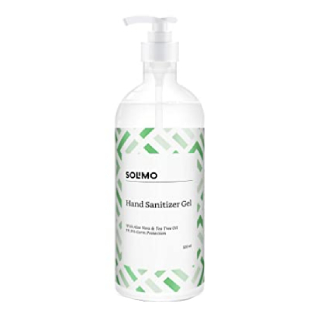 Amazon Brand - Solimo Hand Sanitizer Gel (79% Alcohol) with Vit E & Tea Tree Oil, 500 ml